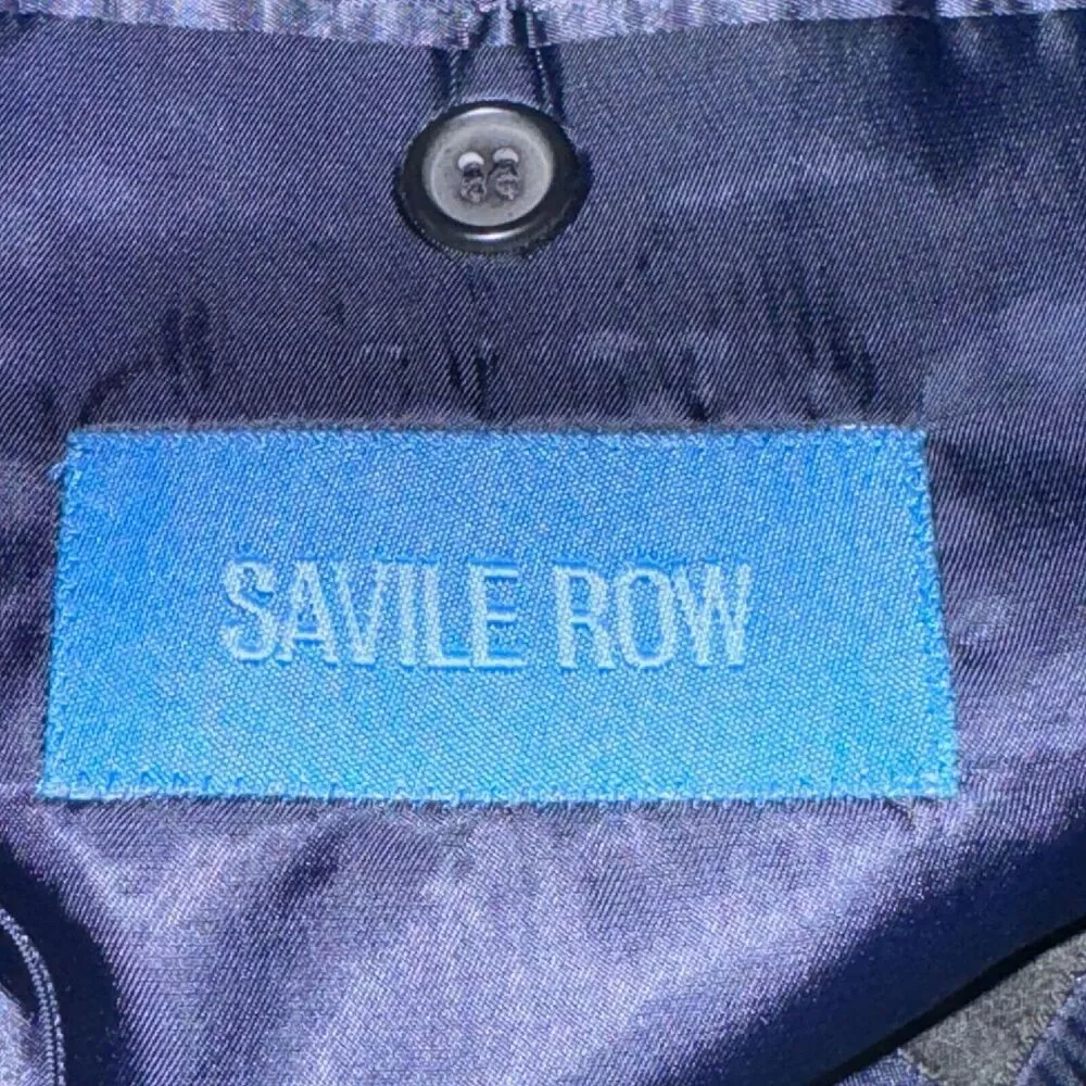 Savile Row 2 Button Blazer Men's Size 50R Navy Blue Pockets 100% Wool Jacket